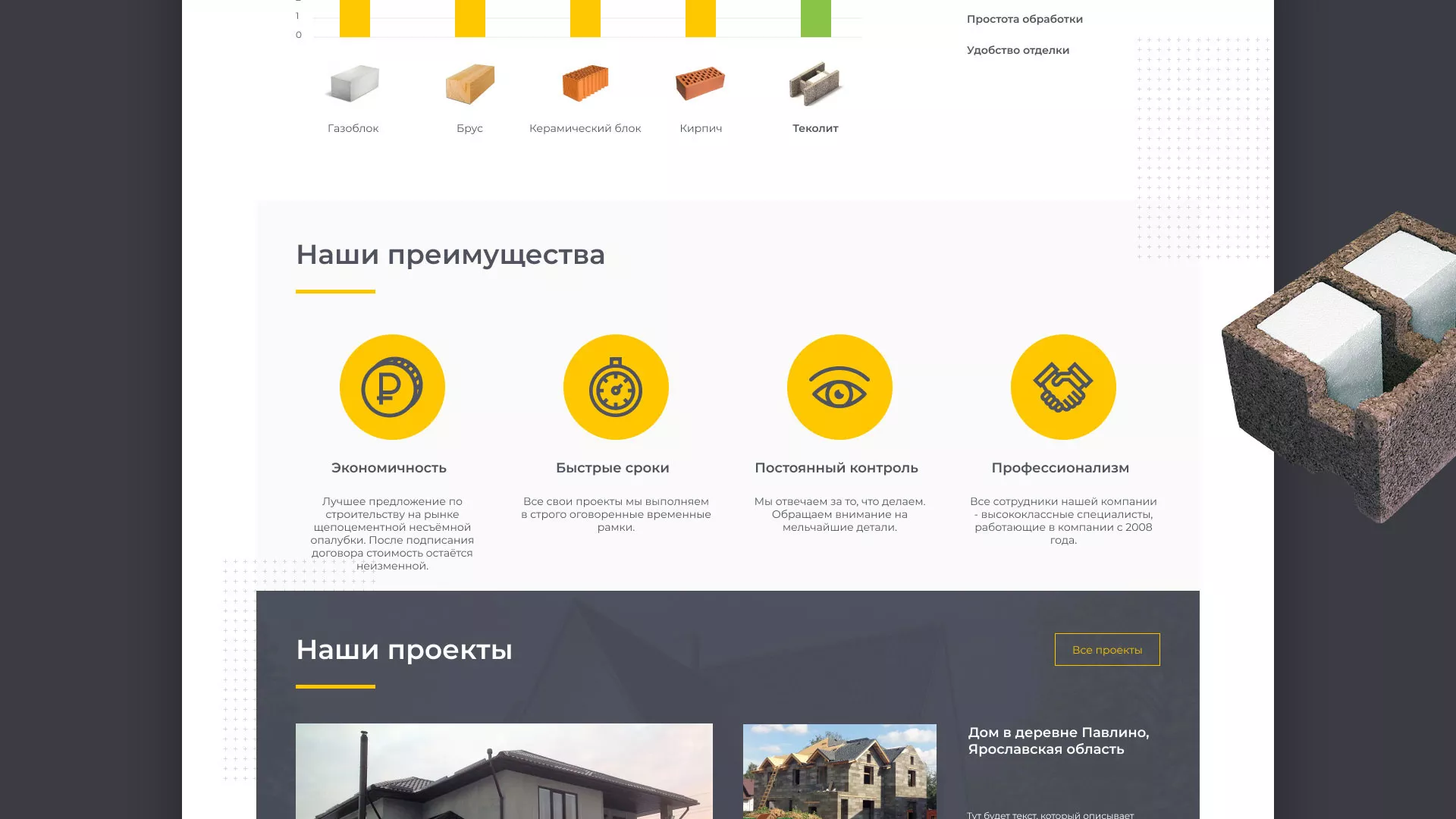 Создание сайта для строительной компании «ЭКОДОМ» в Чудово
